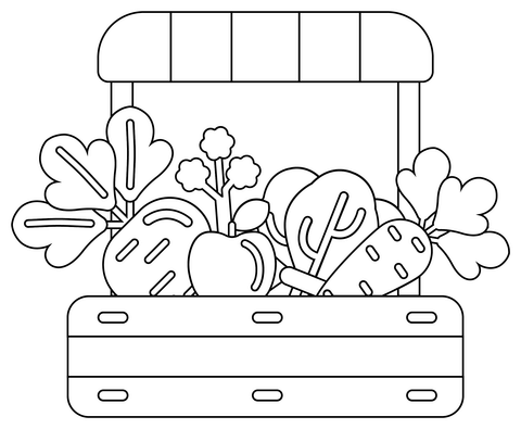 Farmers Market Coloring Page